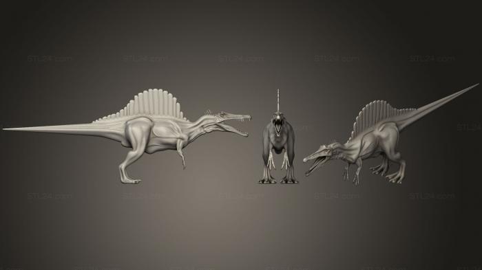 Статуэтки грифоны и драконы (Спинозавр, STKG_0111) 3D модель для ЧПУ станка
